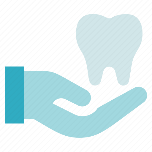 Dental care, dentist, hand, tooth icon - Download on Iconfinder