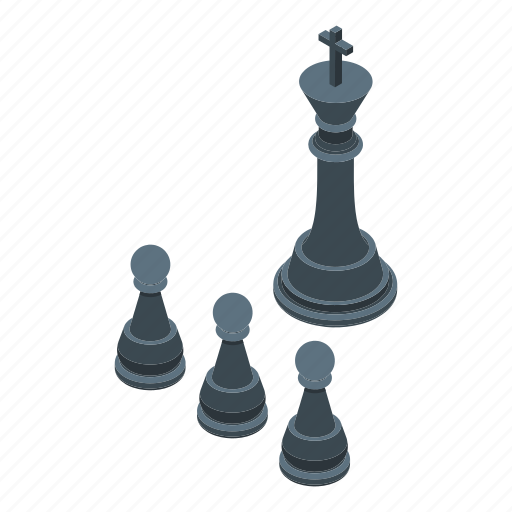 Hierarchy, chess, isometric icon - Download on Iconfinder