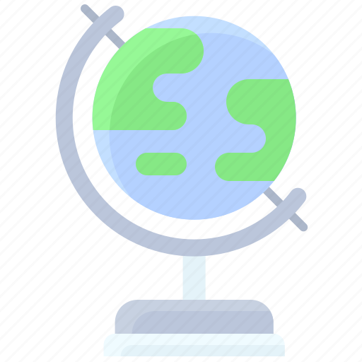 School, education, institution, learn, globe with stand icon - Download on Iconfinder