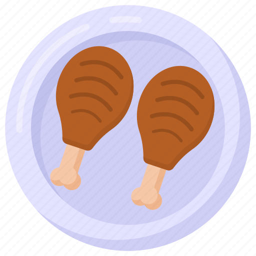 Fried chicken, drumsticks, food, leg pieces, edible icon - Download on Iconfinder