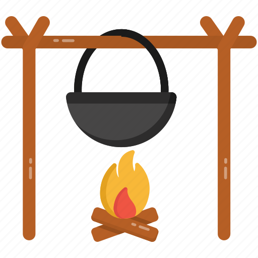 Campfire cooking, outdoor cooking, outdoor kitchen, conventional cooking, campsite cooking icon - Download on Iconfinder