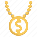 necklace, bling, dollar, accessory, hip hop