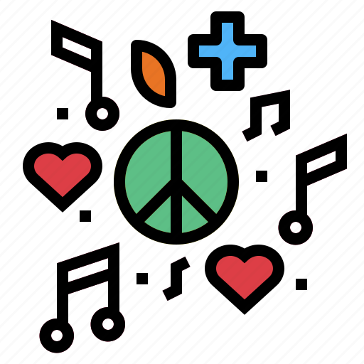 Hearts, music, peace, song icon - Download on Iconfinder