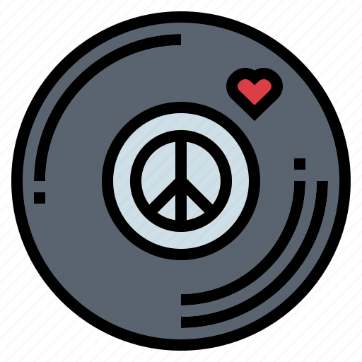 Love, music, peace, vinyl icon - Download on Iconfinder