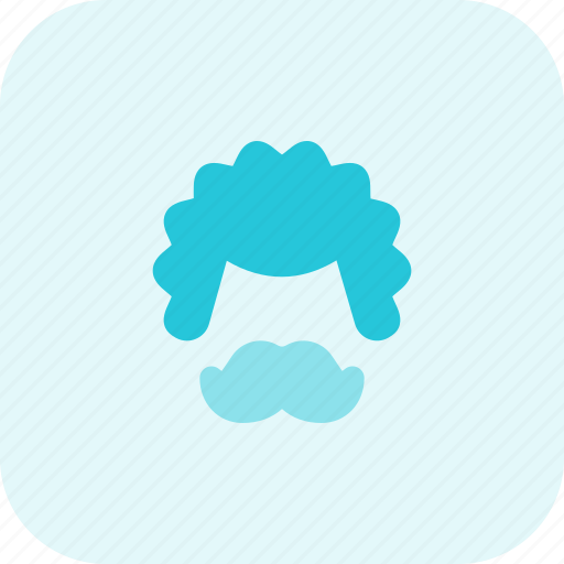 Curly, hair, moustache, style icon - Download on Iconfinder