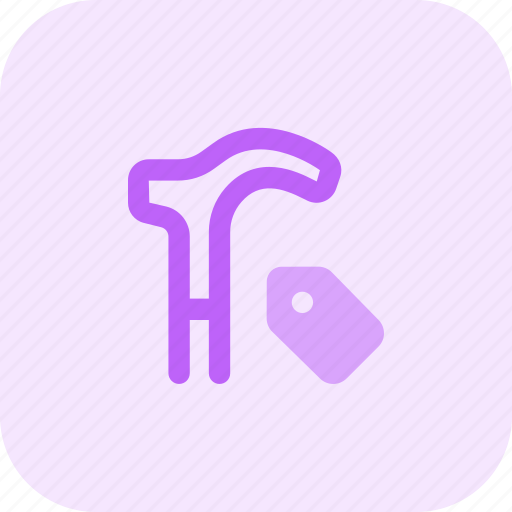 Walking, stick, tag, label icon - Download on Iconfinder