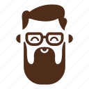 beard, glasses, hipster, man, moustache, avatar, face