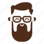 beard, glasses, hipster, man, moustache, avatar, face 