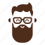 beard, geek, glasses, hipster, man, moustache, avatar 
