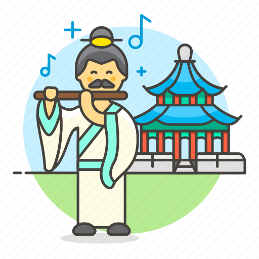 Ancient, asian, chinese, flute, flutist, history, male icon - Download on Iconfinder