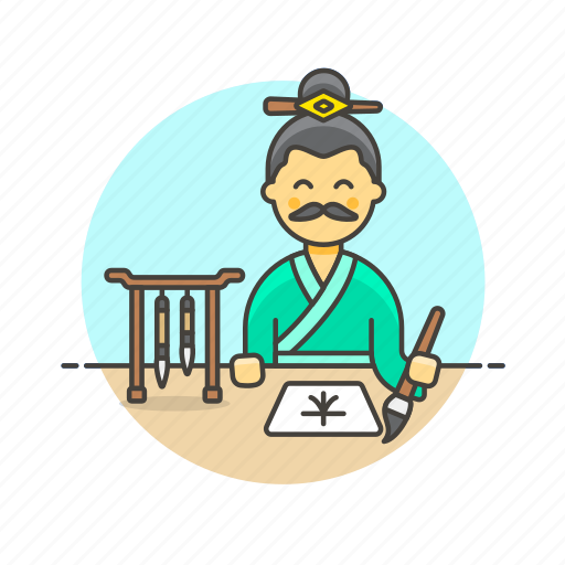Calligrapher, history, art, man, avatar, calligraphy, write icon - Download on Iconfinder