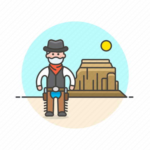 Cowboy, history, gunman, man, west, hat, wild icon - Download on Iconfinder