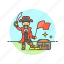 chest, history, loot, pirate, outlaw, treasure, flag, hat 