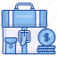 briefcase, business, cash, money, coins 