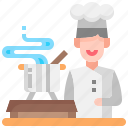 chef, cooking, pot, food, kitchen