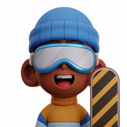 Snowboarder, player, snowboarder player, snowboard, snowboarding, sporty, sports and competition 3D illustration - Download on Iconfinder