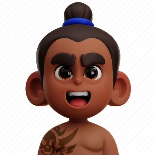 Sumo, player, sumo player, wrestler, black hair, athlete, sport 3D illustration - Download on Iconfinder
