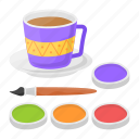 mug, hot, color crafting, coffee mug, paint brush, paint