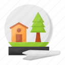 snow globe, pine tree, hobby, house, small, tweezer
