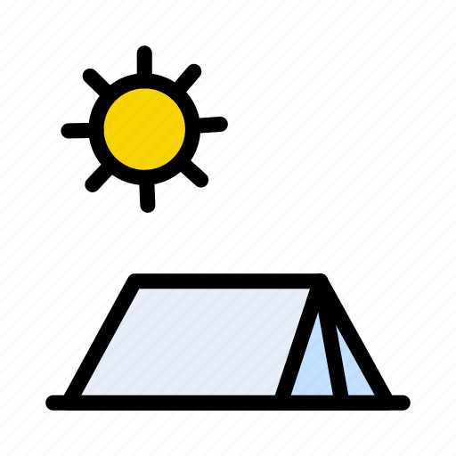 Camping, tent, sun, hobby, outdoor icon - Download on Iconfinder
