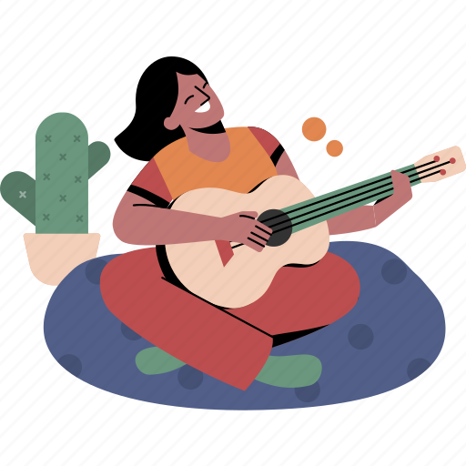 Hobby, guitar, music, acoustic, sing, song, lyric illustration - Download on Iconfinder