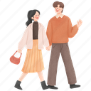 couple, holding hands, dating, lover, walking, holiday, autumn