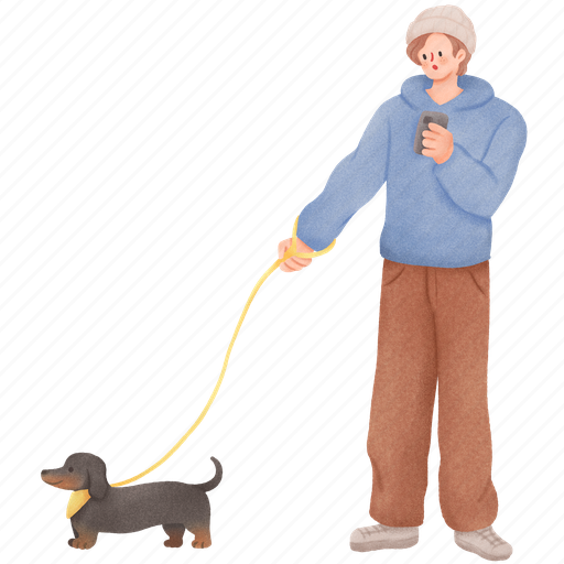 Man, walking, dog, dog walking, walking dog, autumn, park icon - Download on Iconfinder