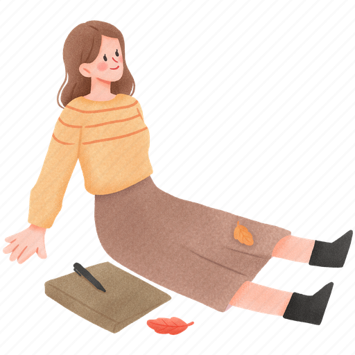 Woman, sitting, relaxing, chill, rest, vacation, autumn icon - Download on Iconfinder