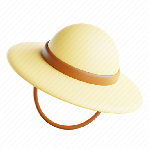 Beach, hat, holiday, fashion, vacation, sea, summer 3D illustration - Download on Iconfinder