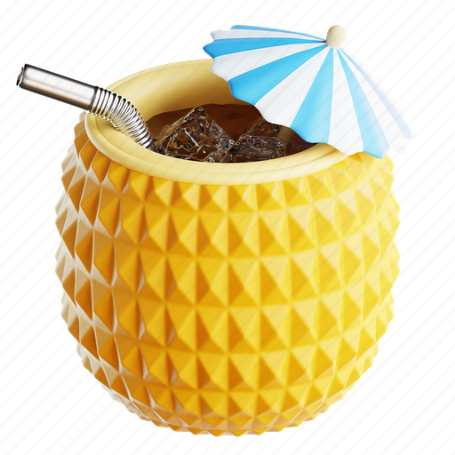 Pineapple, juice, holiday, vacation, drink, travel, tropical 3D illustration - Download on Iconfinder