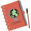 journal, diary, vaccation, magazine, travel