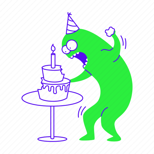 Character, piece, cake, food, birthday, event, party icon - Download on Iconfinder