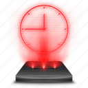 clock, hologram, red, scheldue, time, holographic