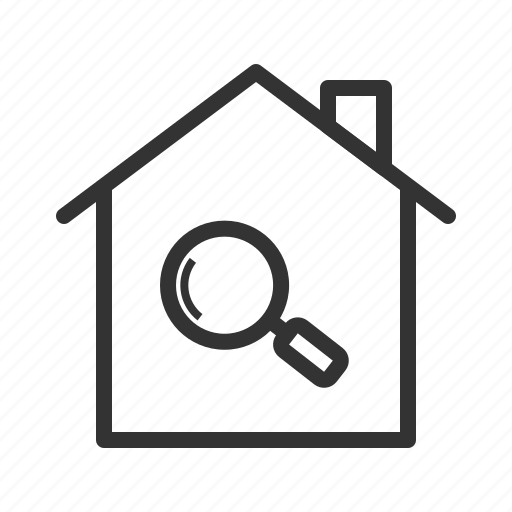 Building, construction, home, house, magnifying glass, property, search icon - Download on Iconfinder
