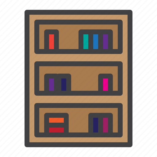 Bookcase, household, furniture, book icon - Download on Iconfinder