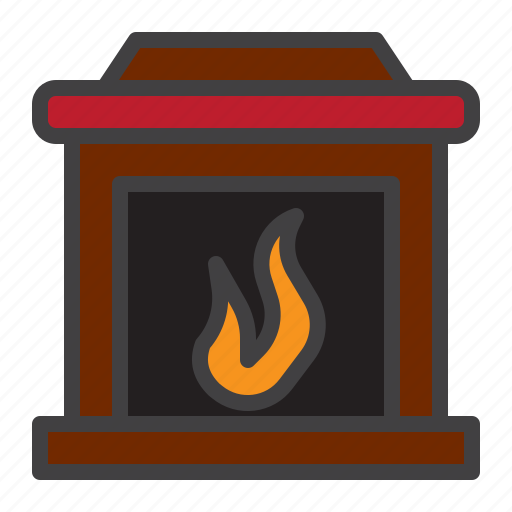 Fireplace, mantelpiece, fire, flame icon - Download on Iconfinder
