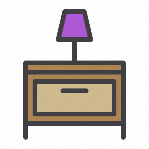 Nightstand, lamp, table, bedroom icon - Download on Iconfinder