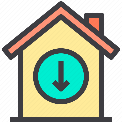 Down, home, property, smart icon - Download on Iconfinder
