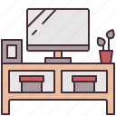 television, room, living, shelf, cabinet, tv, screen