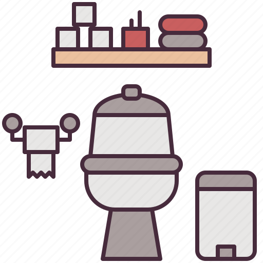 Toilet, bathroom, sanitary, home, decoration, restroom, shelves icon - Download on Iconfinder