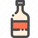 bottle, container, drink, glass, label