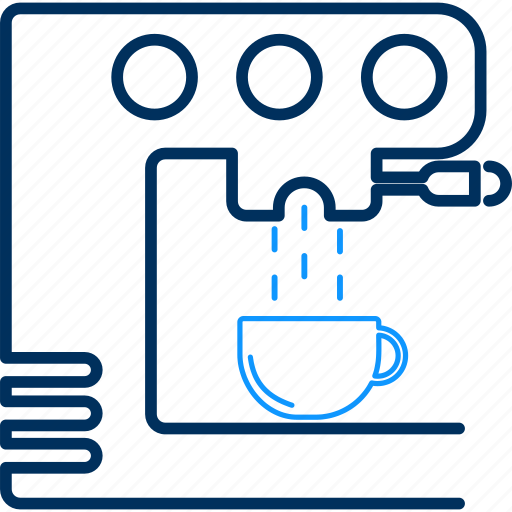 Coffee maker, espresso, coffee machine, hot coffee, cappuccino, mug, machine icon - Download on Iconfinder