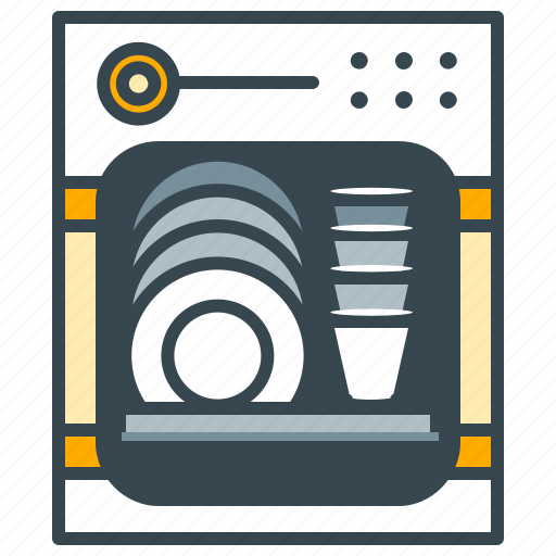 Appliance, dishes, dishwasher, home, kitchen, washing up icon - Download on Iconfinder
