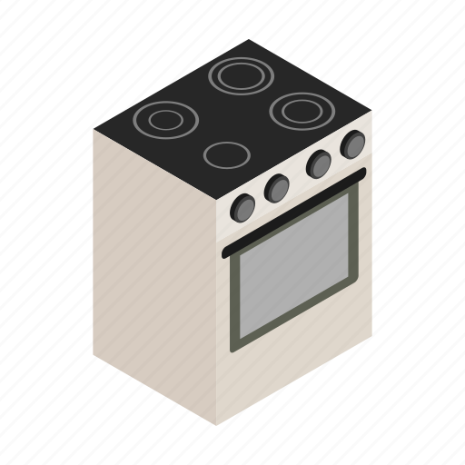 Appliance, electric, household, isometric, kitchen, oven, stove icon - Download on Iconfinder