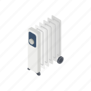 electric, heater, isometric, oil, power, style, temperature
