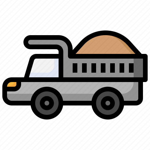 Truck, sand, construction, tools, builder icon - Download on Iconfinder