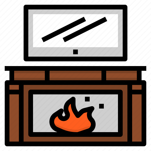 Decor, fake, fireplace, home, livingroom, space icon - Download on Iconfinder