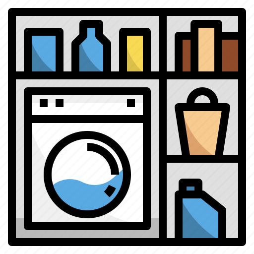 Clean, home, laundry, room, shelf, space, washing icon - Download on Iconfinder