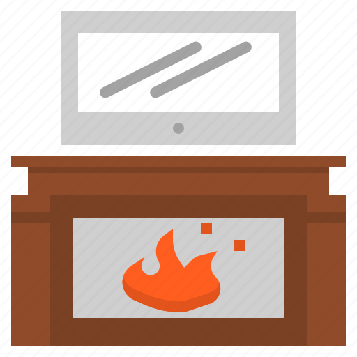 Decor, fake, fireplace, home, livingroom, space icon - Download on Iconfinder