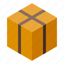 parcel, delivery, carton, box, isometric